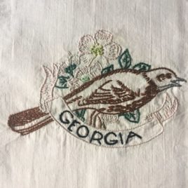 oiseau brodé