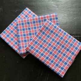 carreaux bleus et roses