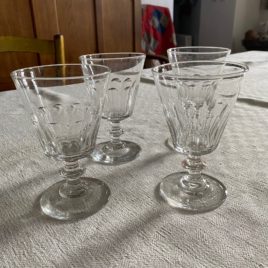 Verres cristal à godrons